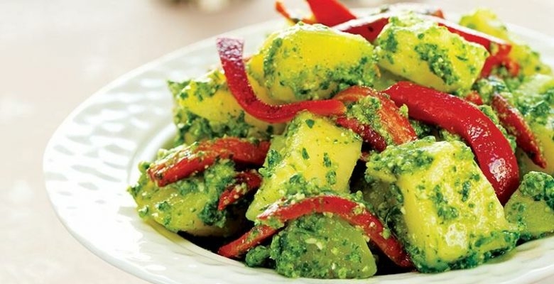 Rokalı Pesto Soslu Patates Salatası Rokalı Pesto Soslu Patates Salatası