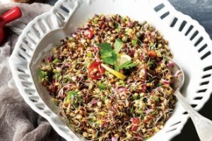 Filizlendirilmiş Beluga Mercimeği Salatası Filizlendirilmiş Beluga Mercimeği Salatası