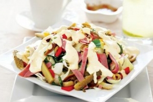Hardal Soslu, Yoğurtlu Marul Salata Hardal Soslu, Yoğurtlu Marul Salata