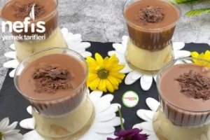 İki Renkli Bisküvili Puding Tarifi Videolu İki Renkli Bisküvili Puding Tarifi Videolu