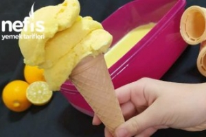 Ev Yapımı Limonlu Dondurma Ev Yapımı Limonlu Dondurma