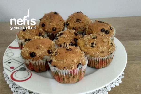 Damla Çikolatalı Cevizli Muffin Kek