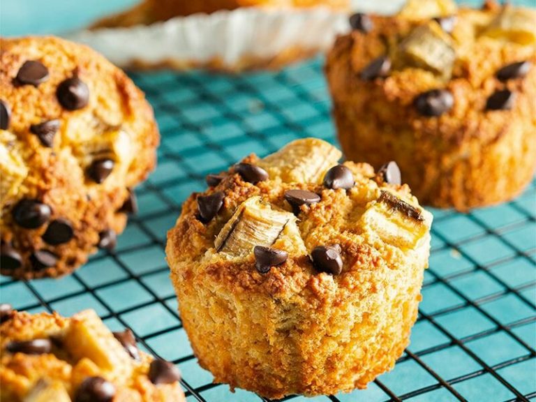 Badem Unlu, Muzlu Ve Çikolatalı Muffin