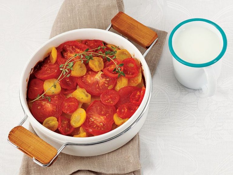 Domatesli Ve Kremalı Patates Dilimleri