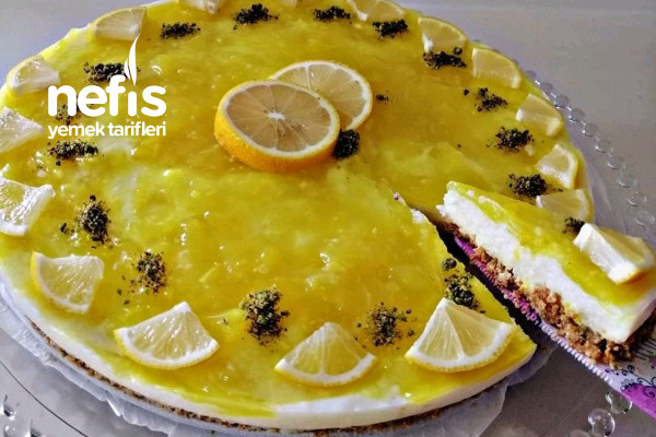 Labne Peynirsiz Limonlu Cheesecake Görünümlü Tatlı