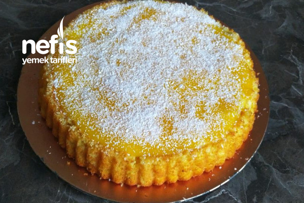 Tart Kalıbında Kek (Muhallebili, Portakal Jöleli Enfes Bir Lezzet)