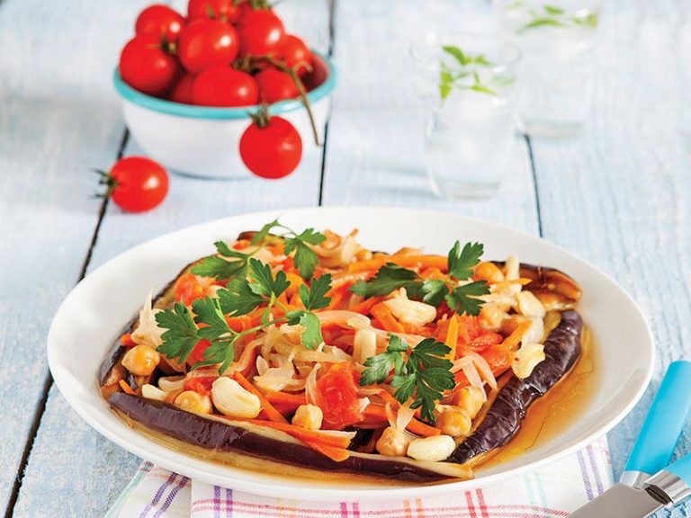 Zeytinyağlı Ve Nohutlu Patlıcan