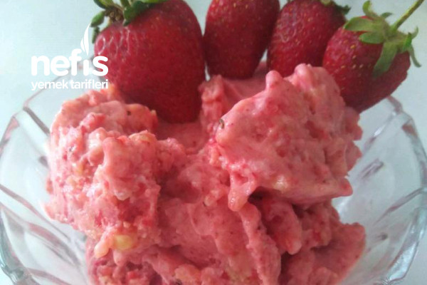 Arıtılmış Şekersiz Çilekli Dondurma