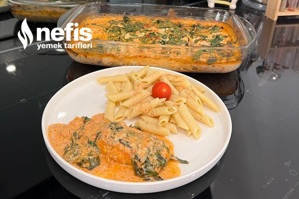 Fırında Kremalı Ispanaklı Somon Balığı